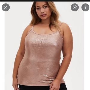 Rose Gold Sequin Scoop Neck Cami